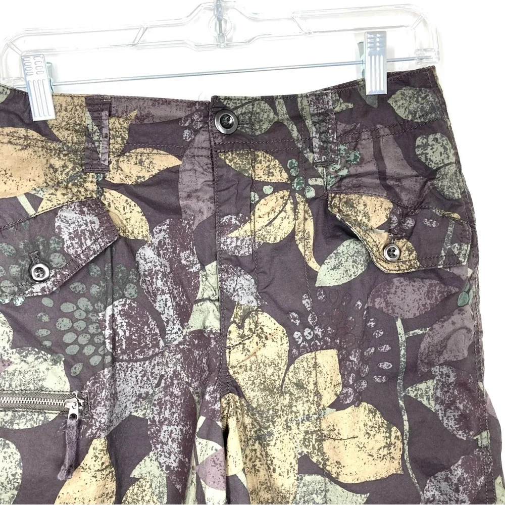 Anthropologie Floral Cargo Shorts Ripley Moss Cut Off  27 Cotton - Picture 3 of 13
